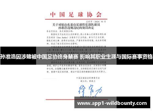 孙准浩因涉赌被中国足协终身禁赛 影响其职业生涯与国际赛事资格 孙准浩因涉赌被中国足协终身禁赛 影响其职业生涯与国际赛事资格
