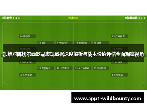 加维对阵切尔西欧冠表现数据深度解析与战术价值评估全面观察视角 加维对阵切尔西欧冠表现数据深度解析与战术价值评估全面观察视角